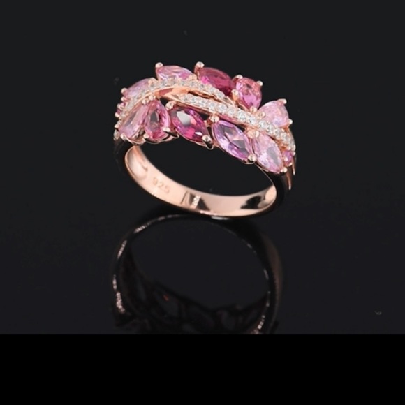 14k Ruby Pink Sapphire Diamonds Ring - Picture 8 of 11